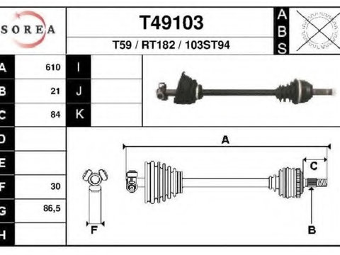 Ax cu came T49103 EAI pentru Renault Clio