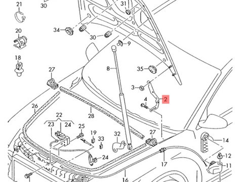 Balama dreapta capota motor Audi A6 4F (C6) Sedan 2009 3.0 TDI OEM 4F0823302