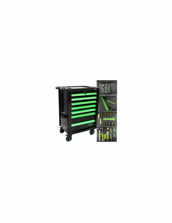 Banc de scule 7 sertare verde echipat 172buc jbm 03500