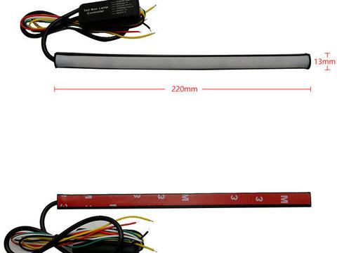 Banda lumina de zi DRL 30cm cu functie de semnalizare dinamica si fir separat pentru flash. Cod: YEL03-30cm