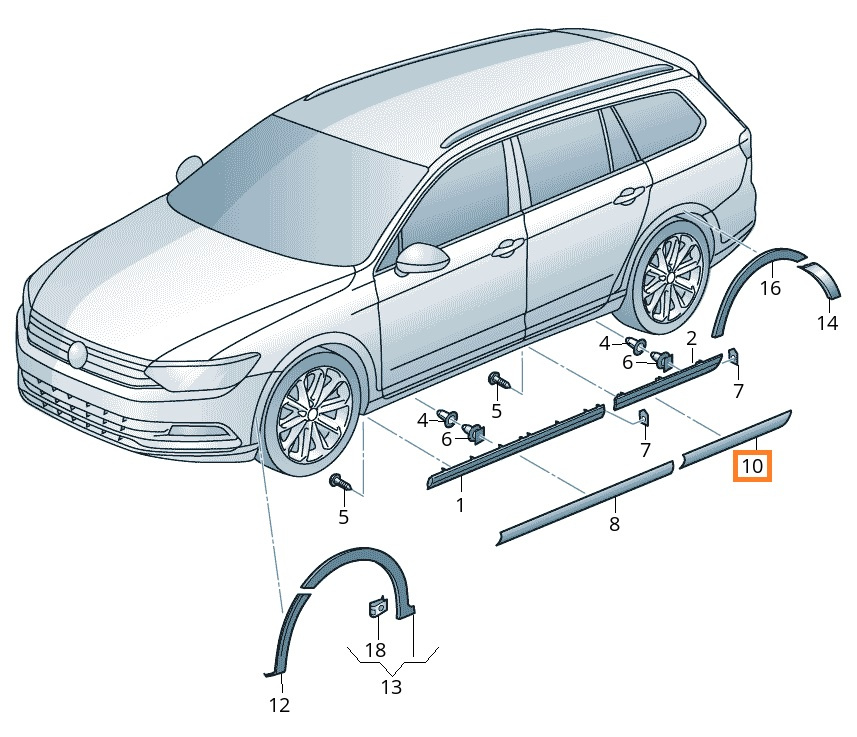 Bandou Usa Spate Dreapta Oe Volkswagen P