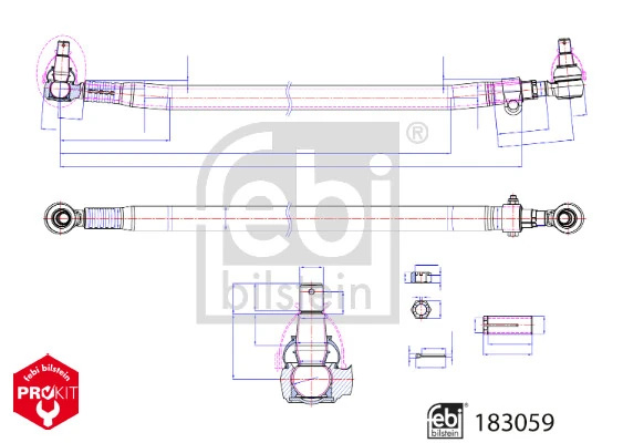 Bara directie FEBI BILSTEIN 183059 pentru VOLVO FMX II 2010-2021