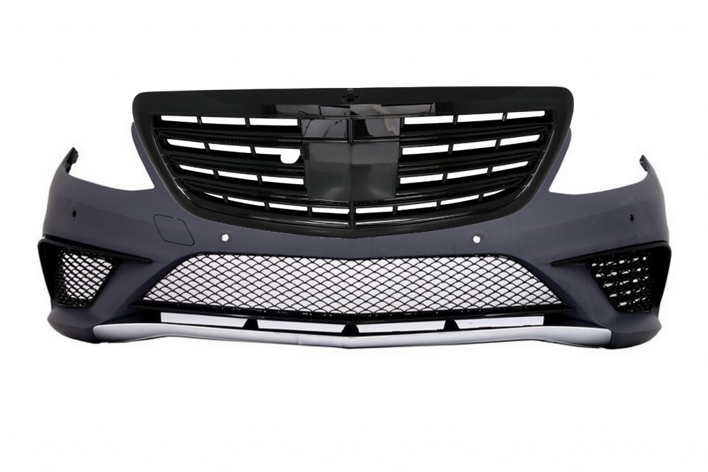 Bara Fata compatibil cu Mercedes S-Class W222 (2013-06.2017) S63 Design cu Grlia Centrala Negru Lucios MERCEDES S-CLASS Sedan (W222) (2013-2017)