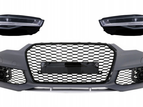Bara Fata cu Faruri Full LED Semnalizare Dinamica Secventiala RS6 Matrix Design Tuning Audi A6 4G/C7 (facelift) 2014 2015 2016 2017 2018 2019 2020 COFBAUA64GFRSWOGHL