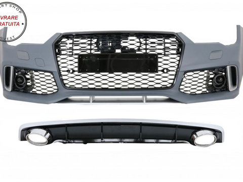 Bara Fata cu Grile Audi A7 4G Facelift (2015-2018) si Difuzor Bara Spate cu Orname- livrare gratuita