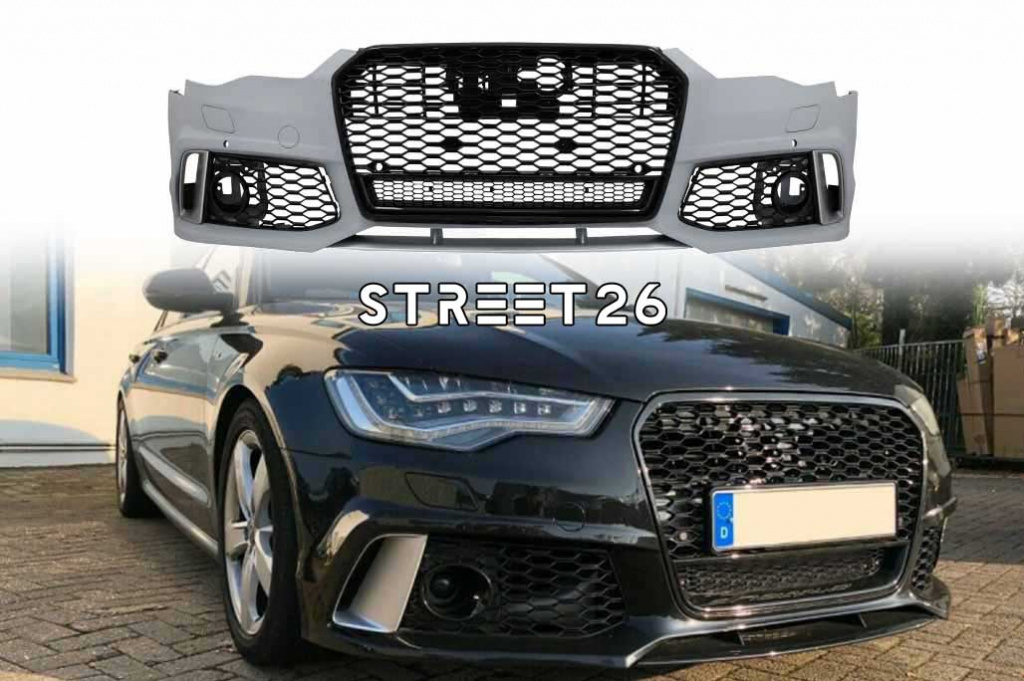 Bara Fata Cu Grile Compatibil Cu Audi A6 C7 4G Facelift (2015-2018) RS6 Design