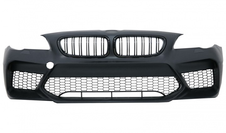 Bara Fata Echipata cu Grile Centrale compatibila cu BMW Seria 5 F10 F11 (2011-2017) M5 G30 Design Fara PDC Tuning BMW Seria 5 F07 2009 2010 2011 2012 2013 FBBMF10M5WG
