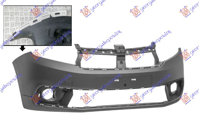 BARA FATA NEGRU-MAT (CU 3 ORIFICII PENTRU SUPORT LATERAL), DACIA, DACIA LOGAN-MCV 16-21, 220203385