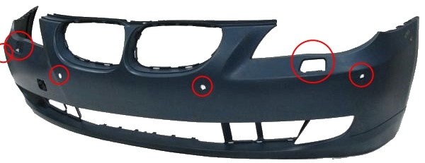 Bara fata noua cu gauri senzori de parcare si spalator far BMW Seria 5 E60 LCI