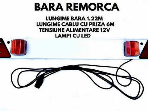 Bara remorca (122 cm) cu lampa Led 12V - TBL021