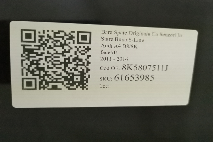 Bara Spate Originala Cu Senzori In Stare