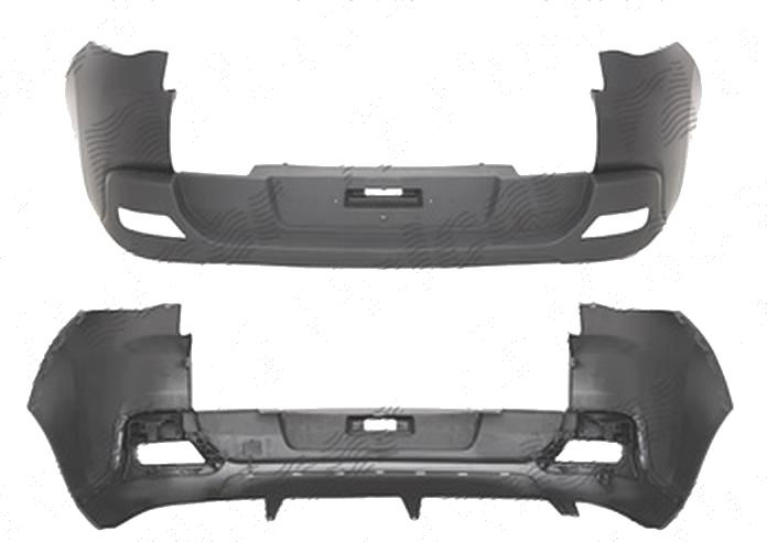 Bara spate Peugeot 3008, 08.2009-09.2016, negru grunduit, cu gauri pentru spoiler