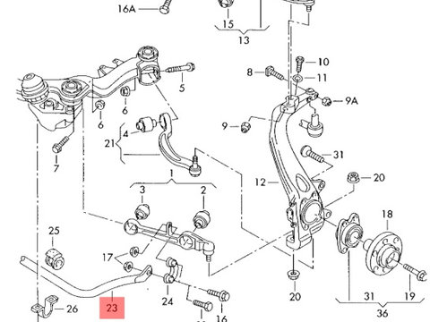 Bara stabilizatoare fata Audi A4 B6 (8E2) Sedan 2003 1.9 TDI OEM 8E0411309D