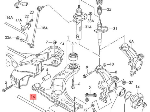 Bara stabilizatoare fata Volkswagen Golf 4 (1J1) Hatchback 2001 OEM 1J0411305B