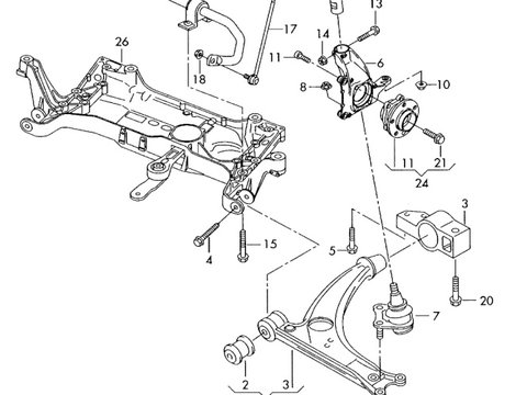 Bara stabilizatoare fata Volkswagen Passat B7 (365) Variant 2011 2.0 TDI OEM 3C0411303Q