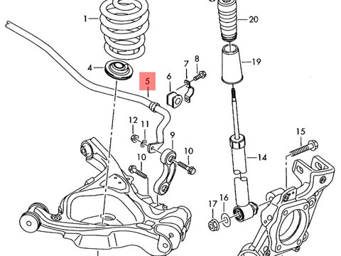 Bara stabilizatoare spate Audi A6 C6 (4F2) Sedan 2006 2.7 TDI OEM 4F0511409H