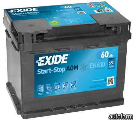 Baterie acumulator AUDI A3 8V1 EXIDE EK600