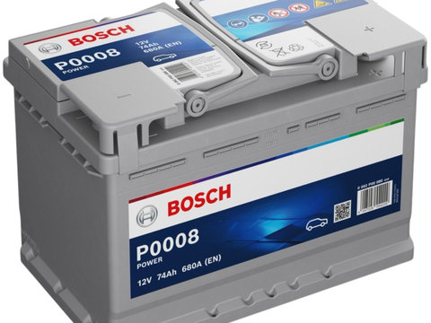 Baterie Bosch Power P0008 74Ah 680A 12V 0 092 P00 080