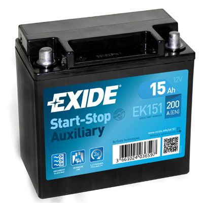Baterie de pornire EXIDE Start-Stop Auxiliara 15Ah 12V pentru JAGUAR F-PACE (X761)