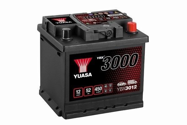 Baterie de pornire YUASA YBX3012 52Ah 12 V pentru ABARTH 500 / 595 / 695