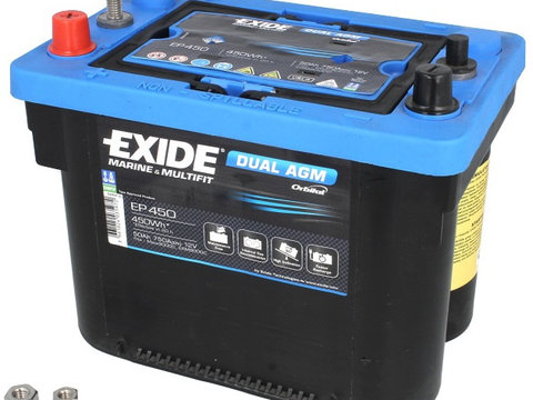 Baterie Exide Dual Agm, Marine &amp; Multifit 50Ah 750A 12V EP450