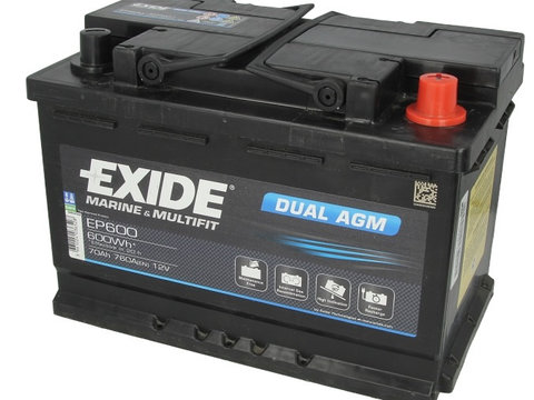 Baterie Exide Equipment Gel, Marine &amp; Multifit 70Ah 760A 12V EP600