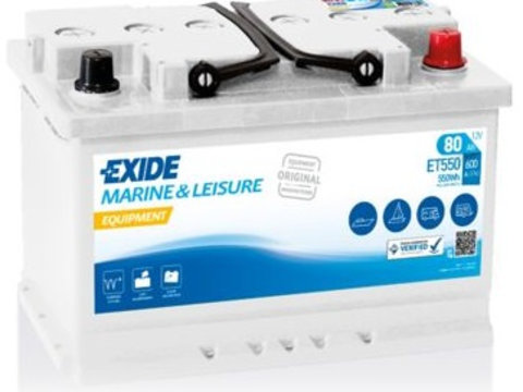 Baterie Exide Equipment, Marine &amp; Leisure 80Ah 600A 12V ET550