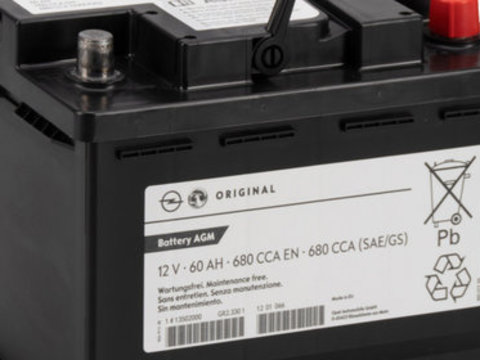 Baterie Oe Opel AGM 60Ah 12V 680A 13502000 SAN52524