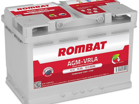 Baterie Rombat Agm-Vrla Start-Stop 70Ah 720A 5701230076ROM