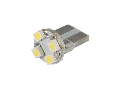 Bec auto cu LED T10 1210 cu 4 SMD ALB 12V AL-090221-1