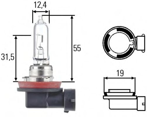 Bec, far de lucru VOLVO S60 I (2000 - 2010) HELLA 8GH 008 357-001 piesa NOUA