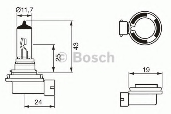 Bec far faza lunga 1 987 302 084 BOSCH pentru Renault Megane Ford C-max Ford Grand Renault Gran Mitsubishi Asx Mitsubishi Rvr CitroEn C4 Mitsubishi Outlander Land rover Discovery Land rover Lr4 Toyota Ist Toyota Urban Fiat Doblo Bmw X5 Bmw X6 Ford Ra