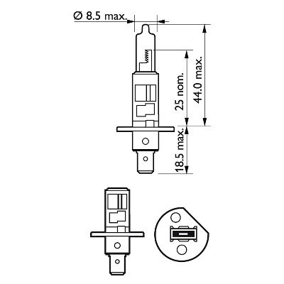 Bec far faza lunga 12258VPB1 PHILIPS pentru Opel Corsa Bmw Seria 3 Ford C-max Alfa romeo Gtv Ford Grand Alfa romeo Alfasud Alfa romeo 155 Alfa romeo 164 Alfa romeo 168 Alfa romeo Alfetta Bmw Seria 5