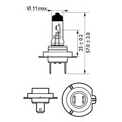 Bec far faza lunga 12972VPB1 PHILIPS pentru Opel Corsa Renault Megane Bmw Seria 3 Ford C-max Ford Grand Vw Passat Renault Gran Nissan Almera CitroEn C4 Fiat Panda Seat Alhambra Seat Ibiza Peugeot 508 Seat Leon CitroEn C8 Land rover Discovery Land rov