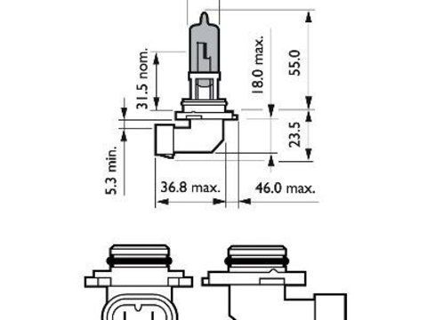 Bec far faza lunga 9006WVUB1 PHILIPS pentru Mitsubishi Outlander Seat Alhambra Seat Ibiza Seat Leon Vw Eurovan Vw Kombi Vw Transporter Mitsubishi Galant Mitsubishi Lancer Mitsubishi 3000 Bmw Seria 3 Mazda 6 Nissan Mistral Nissan Terrano Nissan Maxima