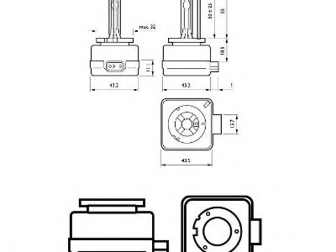 Bec, far faza lunga AUDI A4 (8E2, B6) (2000 - 2004) PHILIPS 85415VIS1 piesa NOUA