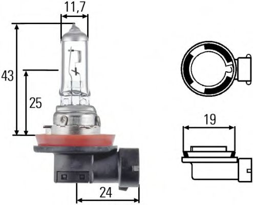 Bec, far faza lunga AUDI A6 (4G2, C7, 4GC) (2010 - 2016) HELLA 8GH 008 358-121 piesa NOUA