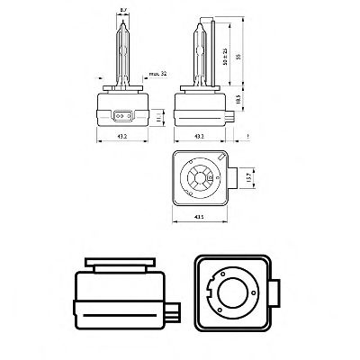 Bec, far faza lunga BMW 5 (E60) (2003 - 2010) PHILIPS 85415VIS1