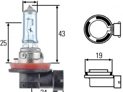 Bec, far faza lunga FIAT 500X (334) (2014 - 2016) HELLA 8GH 008 356-121 piesa NOUA