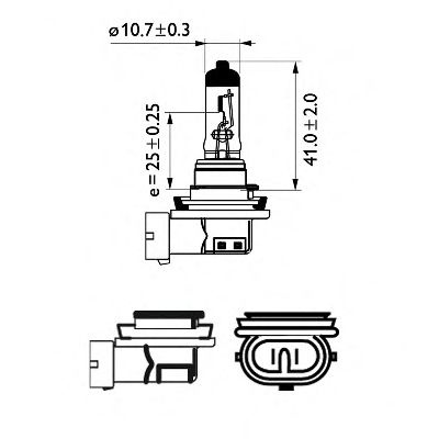 Bec, far faza lunga FORD FIESTA VI (2008 - 2016) Philips 12362PRC1