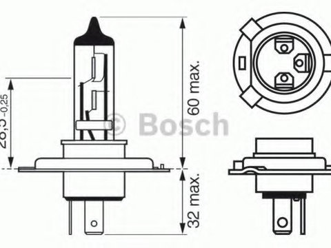 Bec, far faza lunga LAND ROVER DISCOVERY II (LJ, LT) (1998 - 2004) BOSCH 1 987 302 045 piesa NOUA