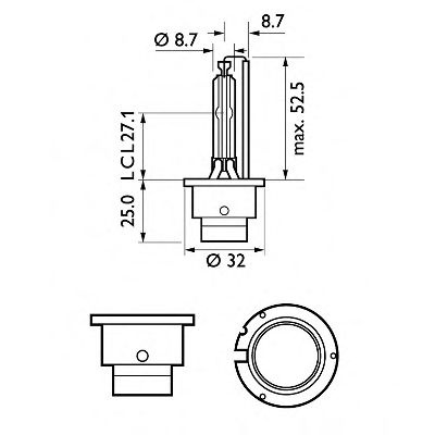 Bec, far faza lunga MERCEDES-BENZ SL (R129) (1989 - 2001) PHILIPS 85122SYC1