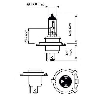 Bec, far faza lunga OPEL CORSA B (73_, 78_, 79_) (1993 - 2002) Philips 12342LLECOS2