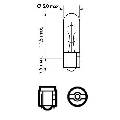 Bec interior wb t5 12v philips set 10 buc 07745