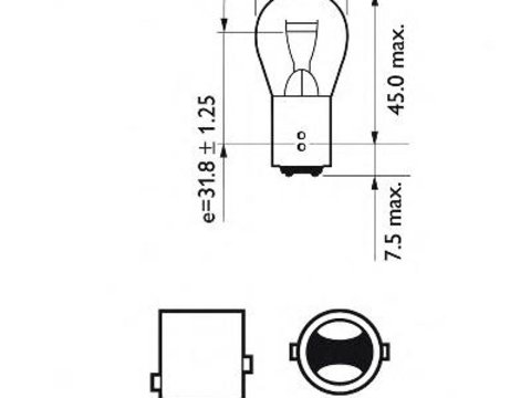 Bec, lampa frana / lampa spate LAND ROVER RANGE ROVER Mk III (LM), SAAB 9-3 Cabriolet (YS3F), FORD FOCUS II (DA_) - PHILIPS 12495CP