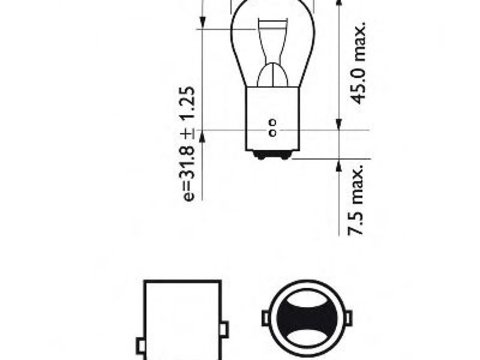 Bec, lampa frana / lampa spate SAAB 9-3 Cabriolet (YS3F) (2003 - 2016) PHILIPS 12495CP piesa NOUA