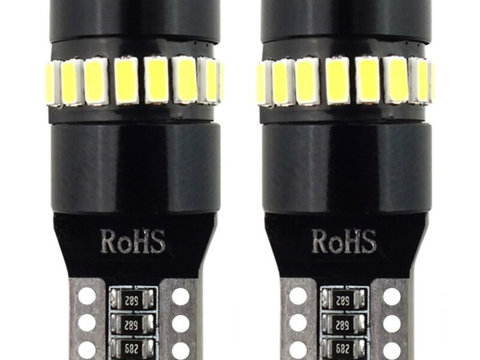 Bec Led 18SMD 3014 plus 1SMD 12/24V Pozitie W5W T10 Canbus 2buc - Alb AM02446