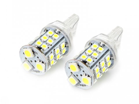 Bec lumini de zi tip LED T20 W21/5W 12V 33SMD LED 1.8W , Set 2 buc