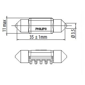 Bec, lumini interioare HONDA ACCORD VI Hatchback (CH) (1999 - 2002) PHILIPS 128584000KX1 piesa NOUA