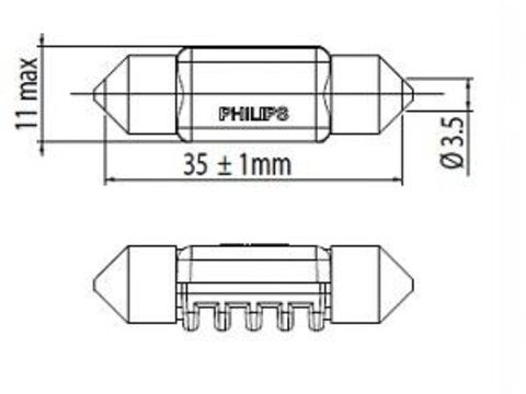 Bec, lumini interioare MERCEDES-BENZ COUPE (C124), AUDI 500 (44, 44Q, C3), FIAT CINQUECENTO (170) - PHILIPS 128584000KX1